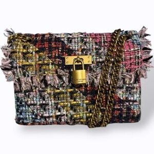 Kurt Geiger Mini Brixton Multi-Stripe Tweed Crossbody Bag EUC 💋ྀིྀི